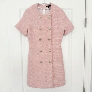 Maje Pink Tweed Dress XS